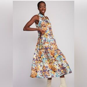 NEW Odeeh Floral Cream Silk Dress Size 4